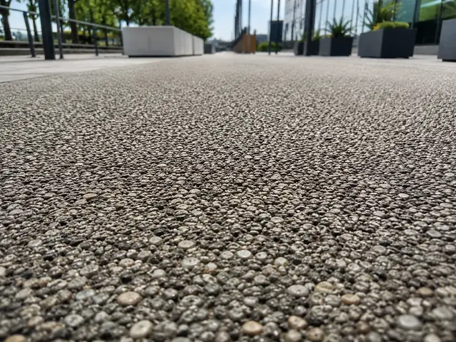 骨材が見える排水性舗装の路面